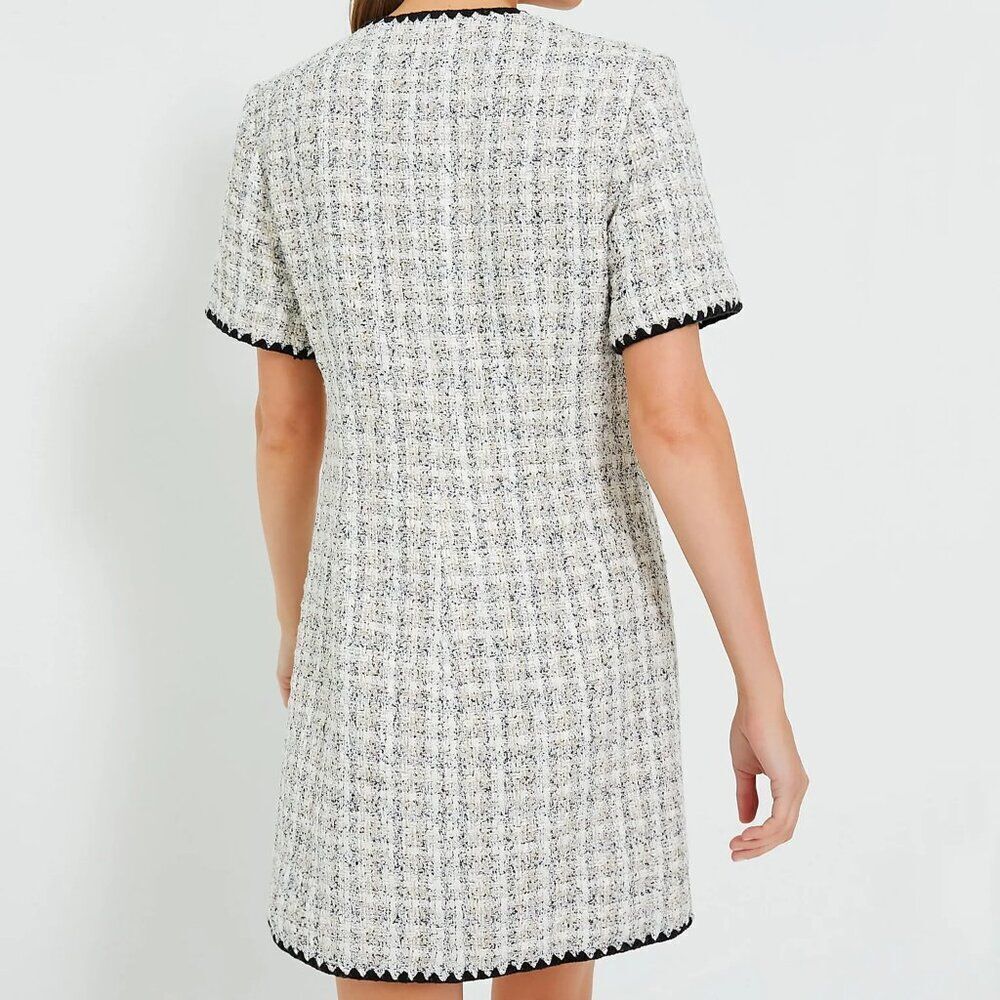 NWT Tuckernuck Pomander Place White Black Tweed Josephine Dress Large - Picture 5 of 15